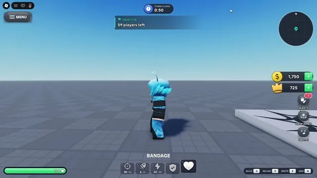 Cartoony Battle Royale HUD With Minimap and Emote Wheel