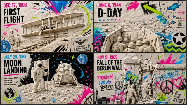 A hybrid art piece resembling a white ceramic sculpture with vibrant, graffiti-like neon paint splashes and graphic elements, in a street poster style.