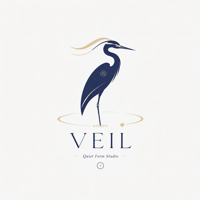 Elegant fox silhouette logo with flowing lines and negative space on white background.