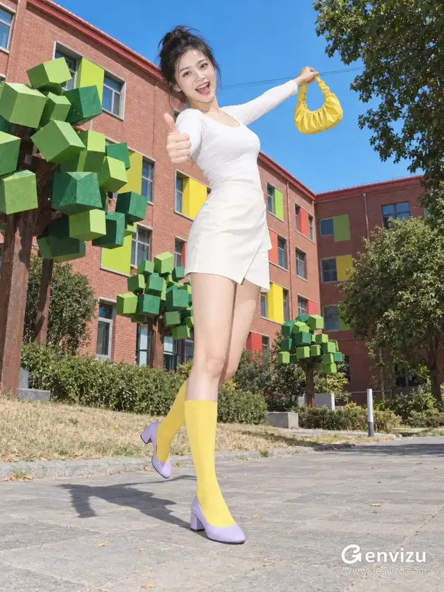 A bright and cheerful portrait of a person smiling on a sunny day, radiating contagious happiness.