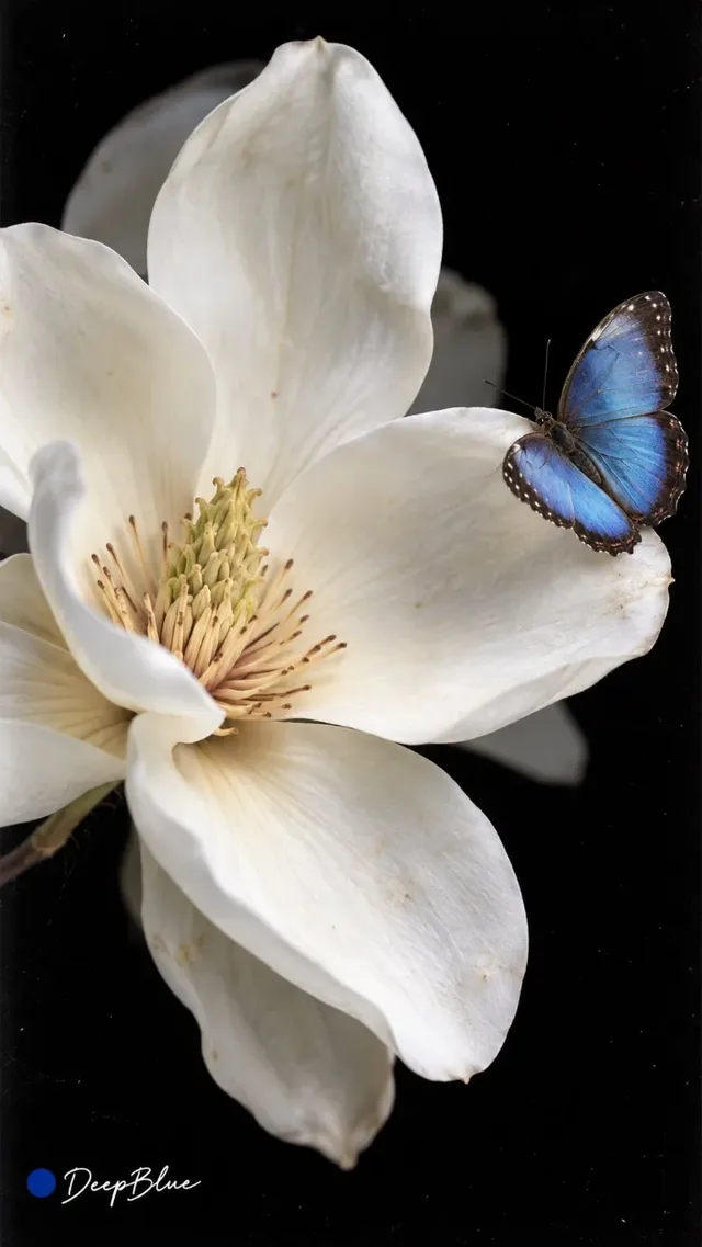 Experimental scanography featuring botanical subjects and surreal objects against a dark background with signature.