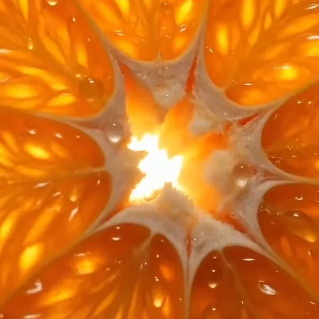 A luxury skincare commercial sequence featuring citrus, tropical leaves, a serum bottle, and a Black woman with glowing skin under dramatic sunlight.