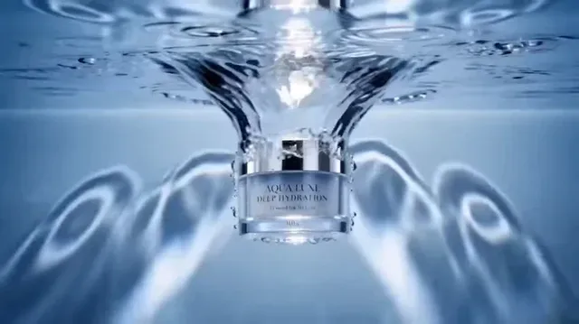 Hollywood-style advertising storyboard for a luxury face cream commercial, featuring 10 ultra-realistic cinematic frames on a white board, numbered 01-10, with scene details.