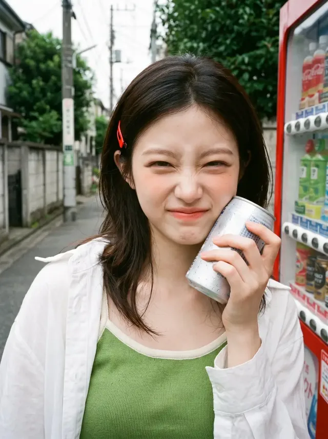 Candid Japanese youth lifestyle snapshot captured with a 35mm point-and-shoot film camera, featuring soft shadows and vibrant film grain.