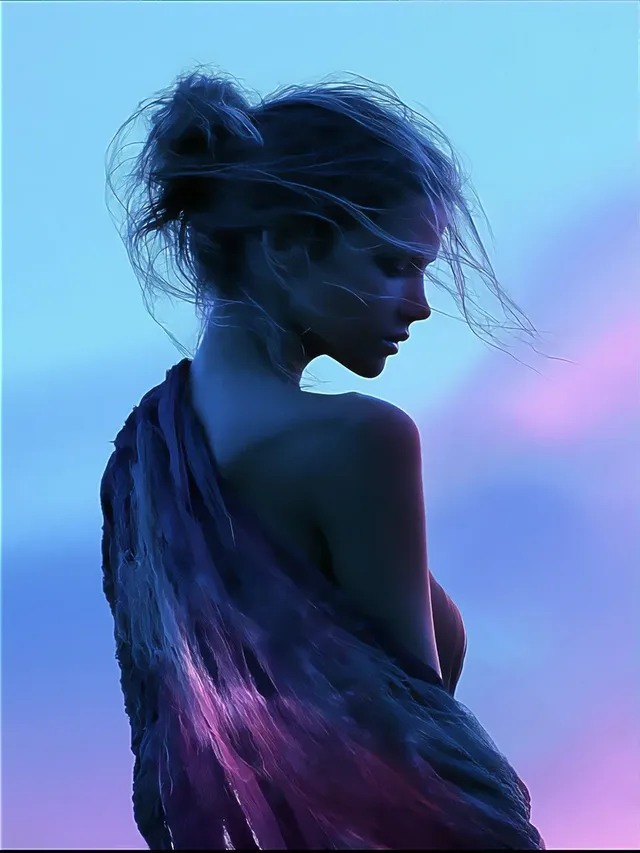 A fantasy and sci-fi inspired portrait of a woman with intricate details and a dreamlike, mystical atmosphere.