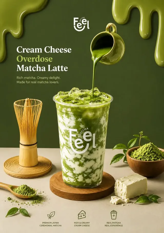 Ultra-realistic advertisement poster for a premium Korean beverage, showcasing a drink in a minimalist studio with dynamic pouring effects and surrounding fresh ingredients, captured with soft studio lighting.