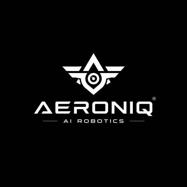 Four black and white logos: AERONIQ for AI Robotics, LUMOHAUS for Architects, VELORA for Parfum Atelier, and ORBYTE for Data Systems.