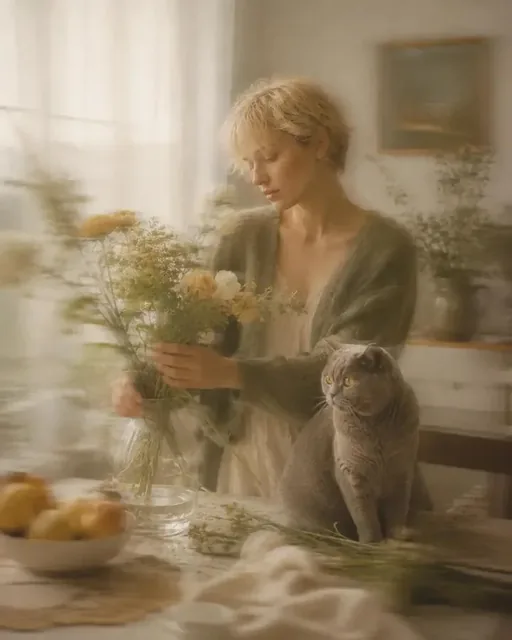 A motion-blurred fine art photograph with soft focus and a dreamlike atmosphere.