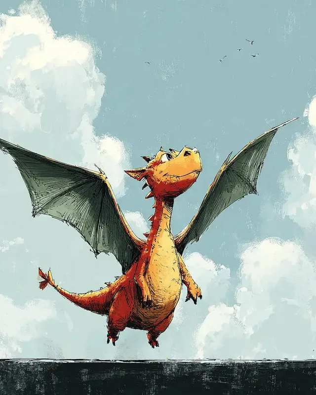 A majestic dragon standing tall and proud, embodying unyielding dignity and the power of taking up space.