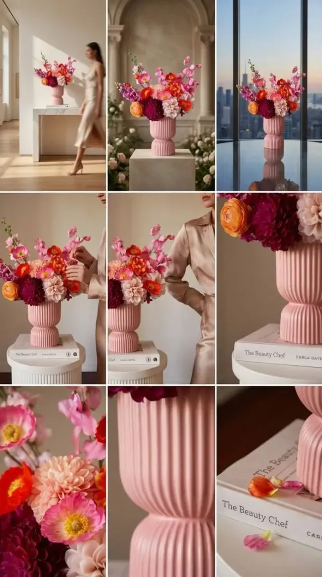 A curated collection of fashion images styled for a high-end magazine editorial, featuring consistent lighting, harmonious colors, and clean compositions.
