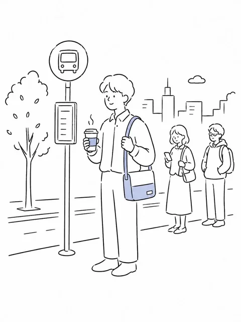 A simple cartoon sketch with black marker lines and sky blue accents, in a hand-drawn doodle style.