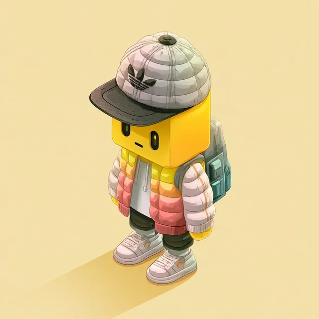 Chibi pastel character figures with big heads, tiny bodies, and funky accessories.