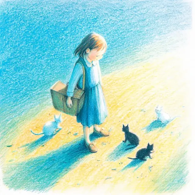 A child-like illustration in the style of a contemporary Japanese children's book, featuring soft textures and pastel colors.