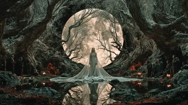 Artistic depiction of Galadriel, likely inspired by Tolkien's works.