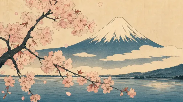 An elegant, minimalist illustration in the Ukiyo-e style, emphasizing expressive outlines, traditional colors, and graceful negative space to convey unspoken emotions.