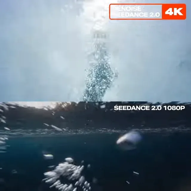 Ultra-macro view of a microscopic ocean ecosystem, featuring bioluminescent plankton, baby jellyfish, and protozoa, with volumetric light scattering and dynamic depth-parallax move