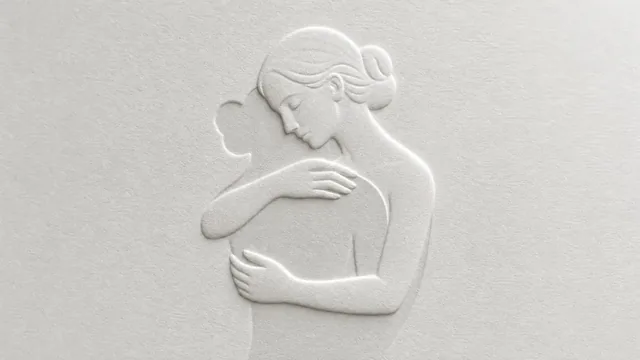 Blind embossed white paper artwork with subtle raised textures and elegant shadows, creating a monochromatic, luxury aesthetic.