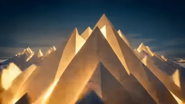 A first-person view of an origami universe unfolding, with paper mountains turning into birds and oceans into dragons, culminating in a galaxy shaped like a paper crane.