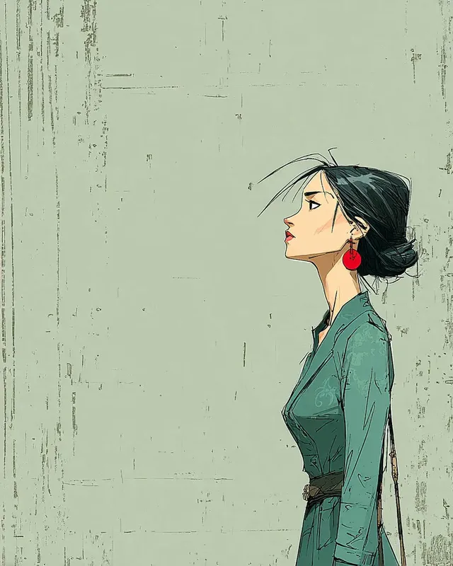 A digital illustration in a sketchy artistic style featuring a palette of blue and green tones.