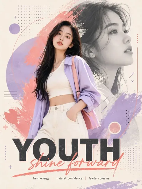A visually striking and modern poster template, designed to be adaptable for various creative projects like character promotions and product showcases.