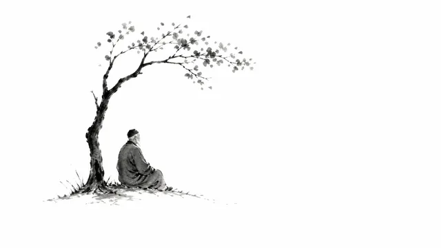 White background with a single simple mountain silhouette.