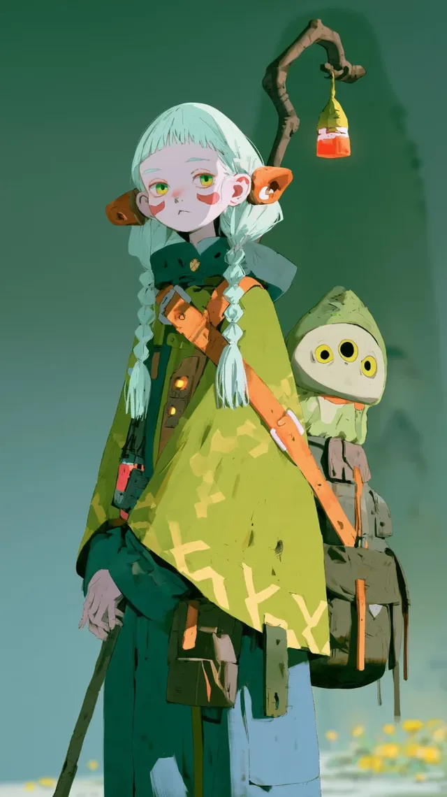 A unique character in a beautifully detailed surreal fantasy environment created with Midjourney.